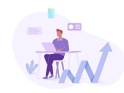 Founder Program business design flat illustration level up minimal tech ui upgrade vector web