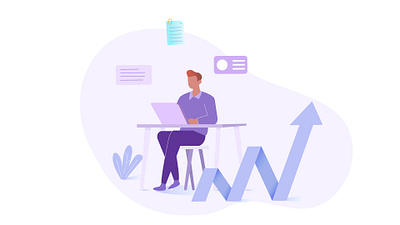 Founder Program business design flat illustration level up minimal tech ui upgrade vector web