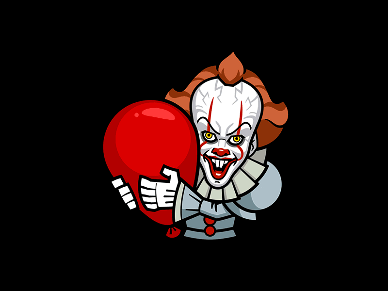 IT: Chapter 2 animated sticker animation baloon cartooning character animation character design clown derry gif hug it stephen king warner bros welcome to derry