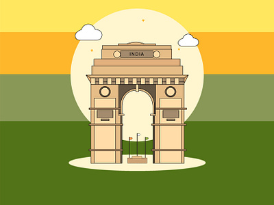 India Gate adobe adobe illustrator dribble graphic graphicdesign illustration illustrator india india gate vector vector illustration