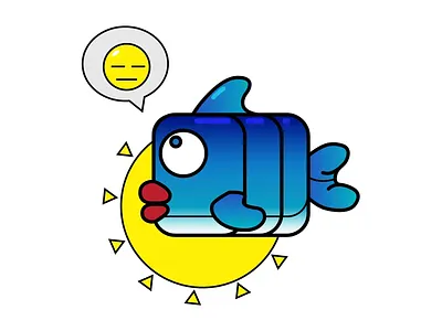 Fish fish icon illustration