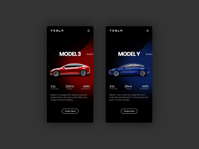 Tesla Mobile Concept adobexd app flat minimal mobile ui ui design uidesign ux