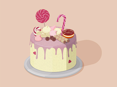 Cake art artwork cake dessert foodart illustration sweet vector