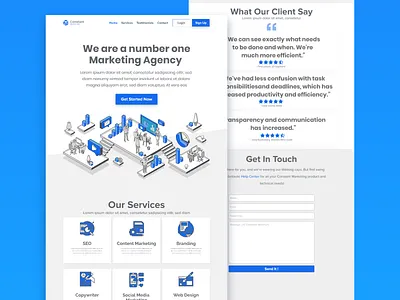 Marketing Agency Landing Page design landing page design landingpage uidesign uiux userinterface webdesign website design