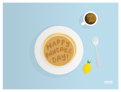 Happy Pancake Day! blue coffee cute day design digital doodle flat food happy illustration lemon minimal pancake pancakes post social vector