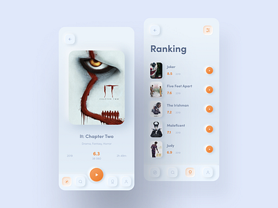 Skeuomorph Movie App app mobile movie neomorphism player skeuomorph skeuomorphic skeuomorphism ui uidesign