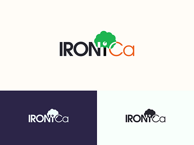 IRONiCa Fertilizer Logo branding design flat identity logo minimal typography