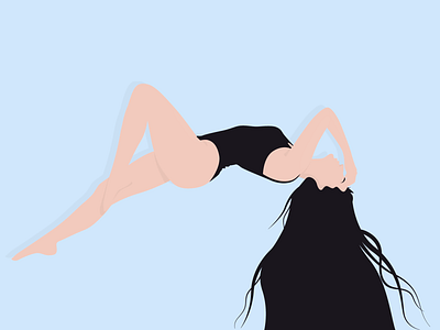 Solid Dreams blue brunette dancer design dribbble flat flat design flat designs flying girl girl illustration illustration woman woman illustration