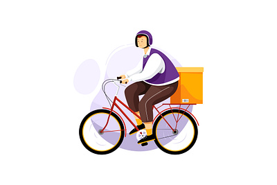 Bicycle Delivery Service Vector illustration bicycle box carry courier delivery drone express illustration logistic package service shipment superman transport vector