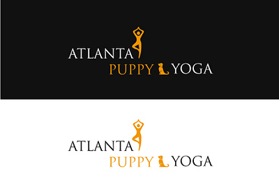 yoga logo branding design flat logo minimal puppy puppy yoga typography yoga yoga logo yoga pose