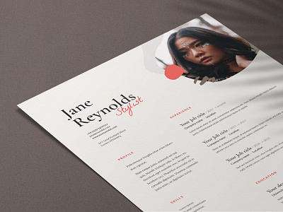 Jane | CV / resume template a4 coverletter creativemarket curriculum vitae cv cv resume garamond lato organic print serif template wild