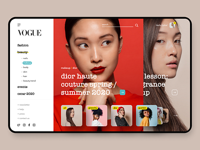 VOGUE branding concept design dribbble shot ui ui ux