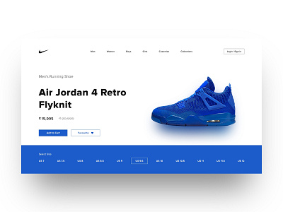 Nike Product page design nike photoshop shoe typography ui uidesign web design