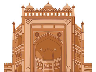 Fatehpur Sikri architechture art design fatehpur sikri hand drawn illustration india indian indian art indian monument ipadpro procreate tomb