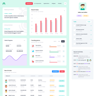 Super excited to release these new goodies soon... admin app bootstrap chart dashboard flat graph green menu product stats timeline todo ui user ux