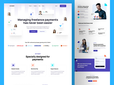 SaaS Website landing page design - free about us call to action contact us cta footer header hero homepage how it work landing landing page landingpage our process our services testimonails web web design website