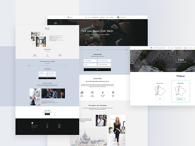 Real Estate Company Website Landings blue branding budapest clean collage conversion design form grey hungary landing page lead generation minimal property real estate startup web web design white