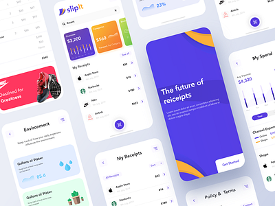 Receipt Scan App Design app bank concept design graph logo minimal orange purple receipt scan ui uidesign ux uxdesign wallet