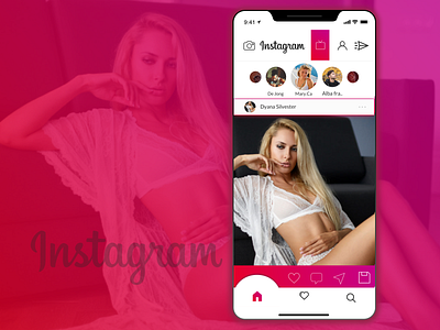 instagram-Redesign uplab challange branding camera creative designer hot instagram template lady model photo typography ui design uidesign uplabs uxui