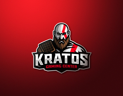 Kratos dmitry krino esports logo game gaming god of war kratos mascot mascot logo warrior