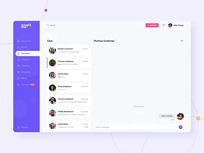 BooKit Me: Inbox Screen animation booking chat clean dashboard design email home inbox interface listing message motion ui ux web