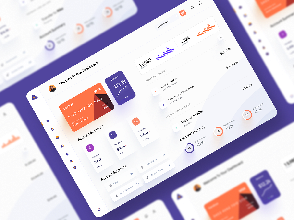 Finance Dashboard UI Concept - Freebie by Mike Taylor for Redwhale on ...