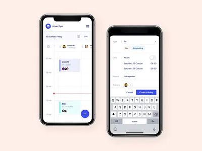 Fitness admin panel admin panel agilie app calendar clean interface minimal responsive schedule ui ux