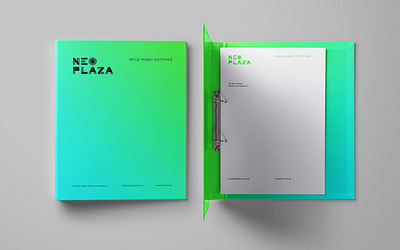 Neo Plaza / stationery blank branding design folder design identity logo mall identity neo plaza neon colors stationery визуальная идентификация