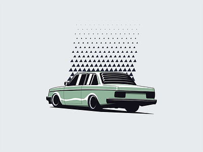 Volvo 140 Illustration automotive automotive design branding car cartoon design flat flat illustration illustration logo oldschool retro stance vector art volvo