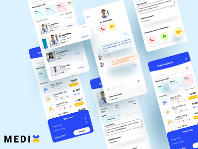 Medix - Medical App appointment booking blue app clean ui doctor fitness app health app hospital app hospital management ios app medical medical app medicine app mobile app mobile app design mobile app development trend 2020 ui uidesign ux