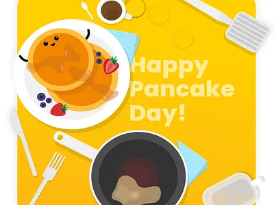 HAPPY PANCAKE DAY! cute illustration pancake vector