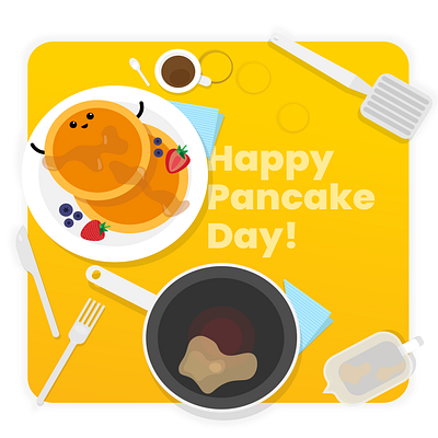 HAPPY PANCAKE DAY! cute illustration pancake vector