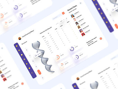 DNA Report Lab Dashboard UI Concept - Freebie for Figma and XD admin admin interface admin panel admin theme admin ui clean ui dahsboard dashboard dashborad freebie grid view list view nav sidebar table uikit user dashboard user panel widgets