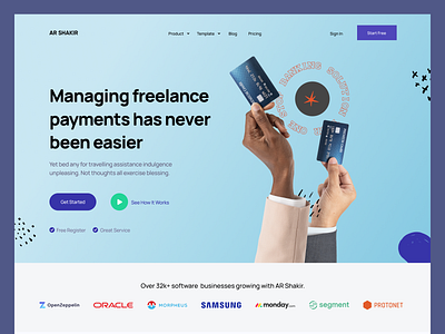 SaaS landing page design - freebie for adobe xd and figma about us blog call to action contact us cta features homepage landing landing page landingpage testimonials web web design webdesign website widgets