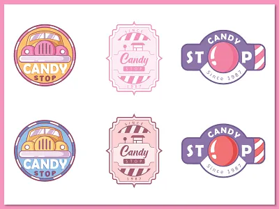 Candy_Stop logo concepts brand branding candy emblem logo foodtruck graphicdesign illustration logo logodesign vector