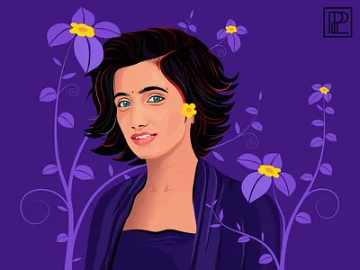Portrait Illustration colors design flowers girl illustraion illustrations illustrator portfolio portrait portrait art vector vectors