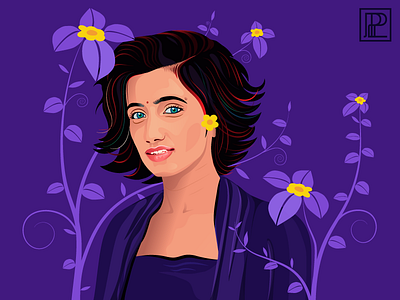 Portrait Illustration colors design flowers girl illustraion illustrations illustrator portfolio portrait portrait art vector vectors