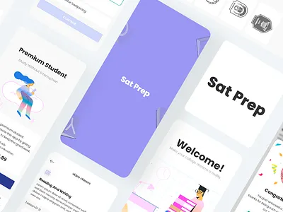 Sat Prep App redesign app clean design education app interface design minimal typography ui ux