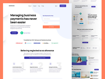 SaaS Company Landing page about us call to action contact us cta features footer header homepage how it works landing landing page our process testimonials web web design webdesign website