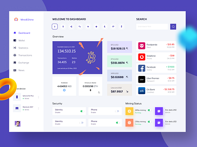 Crypto dashboard ui concept - freebie for figma and adobe xd admin admin interface admin panel admin theme admin ui analytics charts clean ui dashboad dashboard dashbroad graph grid view interface list view sidebar stats user dashboard widgets