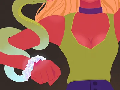 Crystal Snake Girl art blonde crystal girl illistrator illustraion lips magic purple slytherin snake witch witchcraft