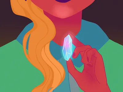 Crystal Girl blonde crystal draw girl illustration lips orange photoshop popart purple