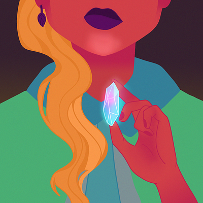Crystal Girl blonde crystal draw girl illustration lips orange photoshop popart purple