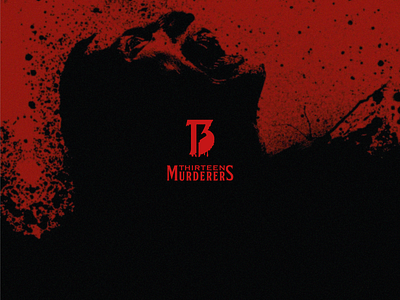 Thirteen murderers 13 gun illustration logo murderers negative space thirteen weapon