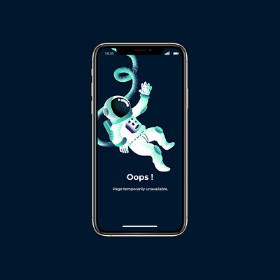 Unavailable 404 astronaut branding character design draw illustration mobile mobile app mobile application mobile design mobile ui not found ui unavailable