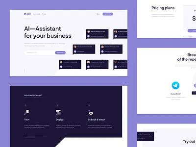 Akili — AI Assistant Website brand branding clean design flat identity landing page logo typography website