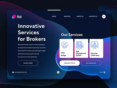 NeverThink Landing finance forex forex trading landing liquid trading webdesign