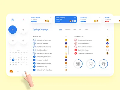 Dashboard exploration 07 calendar dashboad desktop app interface navigation progress task to do ui web app