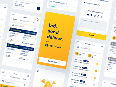 Digitruck - Truck Owner App UX app branding concept design driver app fleet app logistics logistics app minimal owner app truck app truck app bd truck owner app ui ux