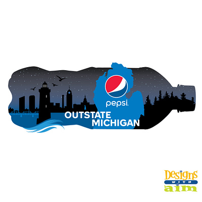 Outstate Michigan Logo icon logo logo design marketing michigan pepsi starry night